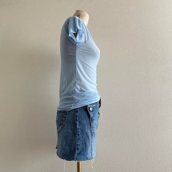 handmade light blue sheer mesh top - Picture 3 of 6